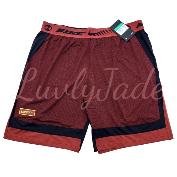 NIKE Men's Sport Clash Logo Dri-Fit Shorts | Dark Reddish Orange | Size XL | NWT - Picture 1 of 8